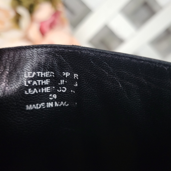 Aldo Black Leather Square Toe and Heel Boots Y2K Style Size 39 - Picture 9 of 10